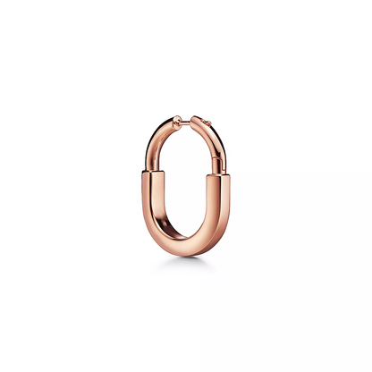 [Resenara Jewelry]LOCK MEDIUM PINK DIAMOND PINK GOLD EARRINGS