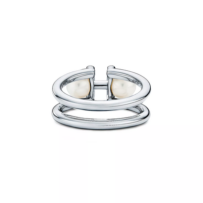 [Resenara Jewelry]DOUBLE PEARL SILVER RING