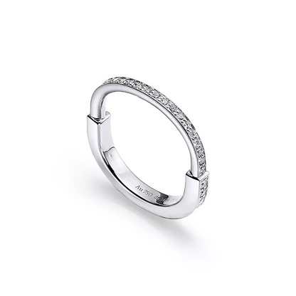 [Resenara Jewelry]LOCK RING SILVER DIAMOND PAVED