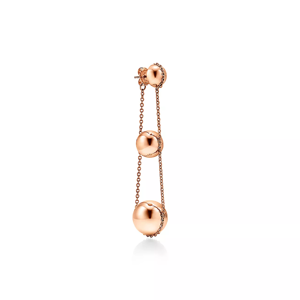 [Resenara Jewelry]TRIPLE DROP PINK GOLD EARRINGS
