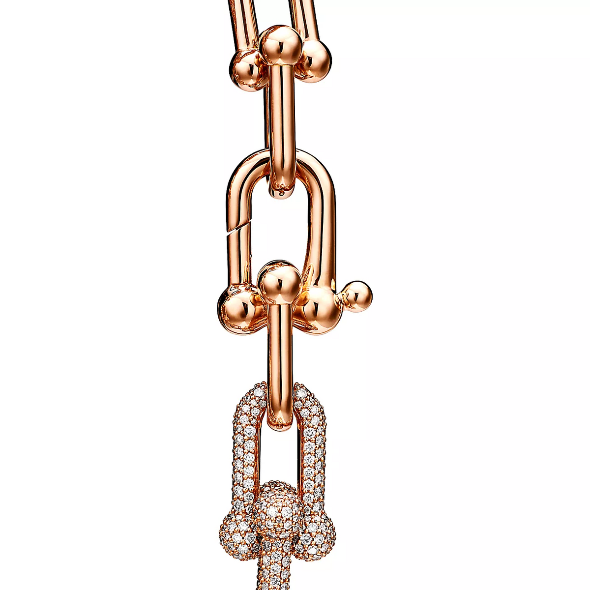 [Resenara Jewelry]HARDWEAR LARGE LINK PINK GOLD PAVED DIAMOND BRACELET