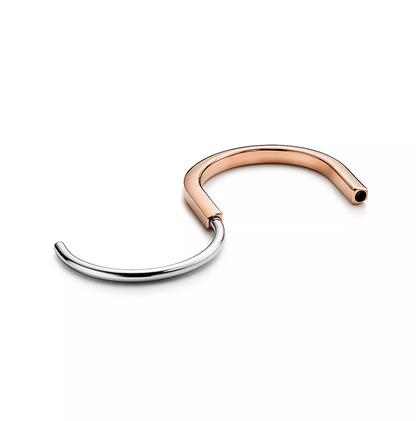 [Resenara Jewelry]LOCK BRACELET ROSE AND WHITE GOLD