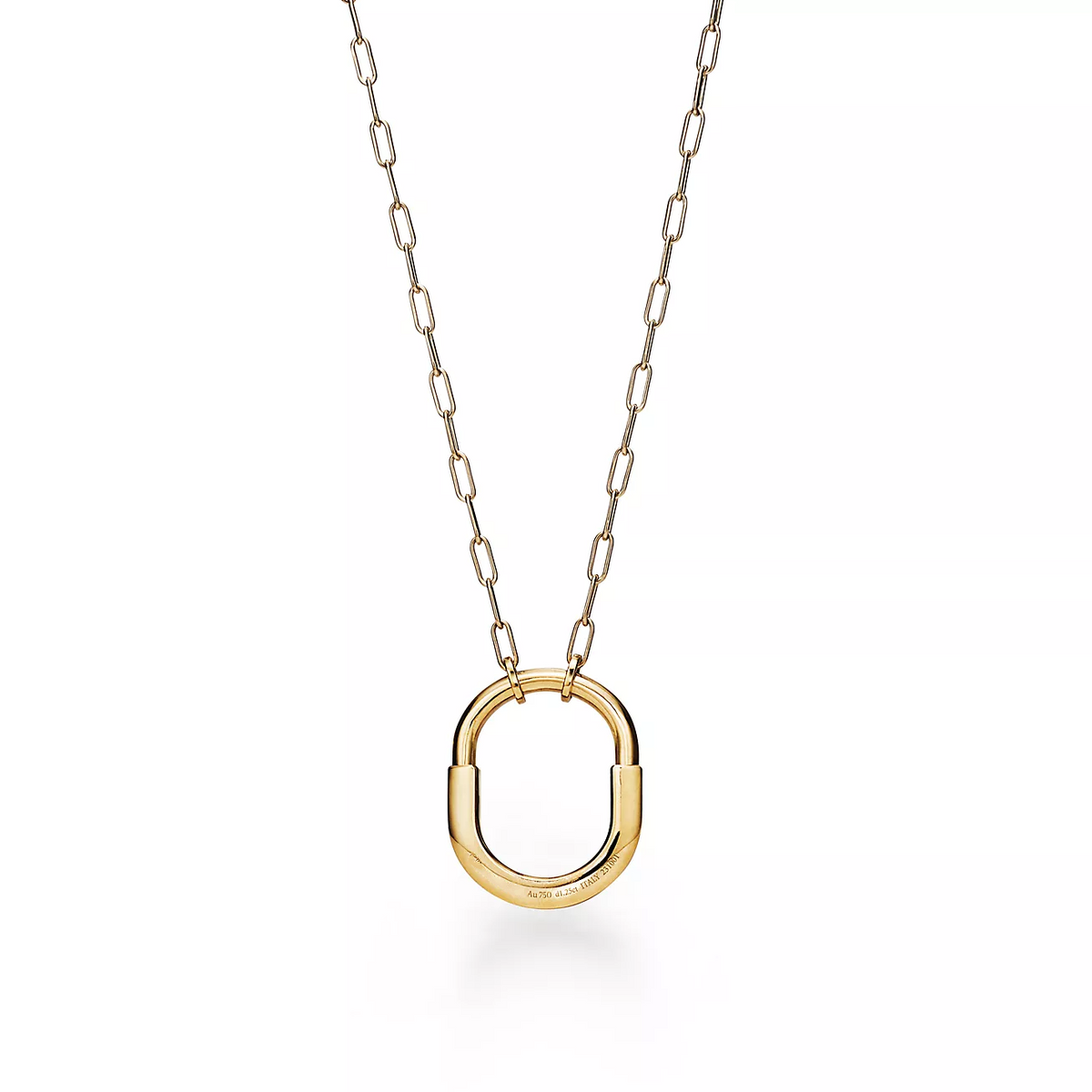 [Resenara Jewelry]LOCK NECKLACE MEDIUM PENDANT GOLD PAVED DIAMONDS