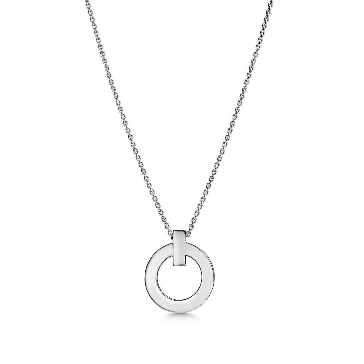 [Resenara Jewelry]T CIRCLE PENDENT SILVER NECKLACE