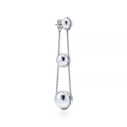 [Resenara Jewelry]TRIPLE DROP SILVER EARRINGS