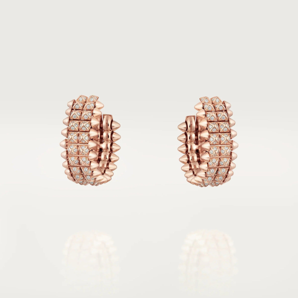 [Renovia Jewelry]CLASH 9.2MM FULL DIAMOND DOUBLE ROW EARRINGS