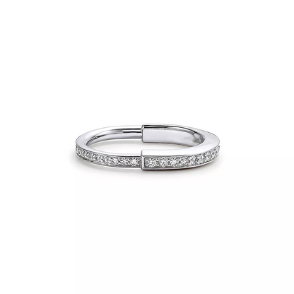 [Resenara Jewelry]LOCK RING SILVER DIAMOND PAVED