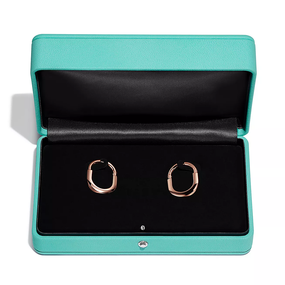 [Resenara Jewelry]LOCK MEDIUM PINK DIAMOND PINK GOLD EARRINGS