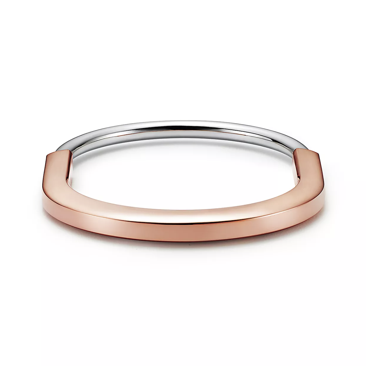 [Resenara Jewelry]LOCK BRACELET ROSE AND WHITE GOLD DIAMOND