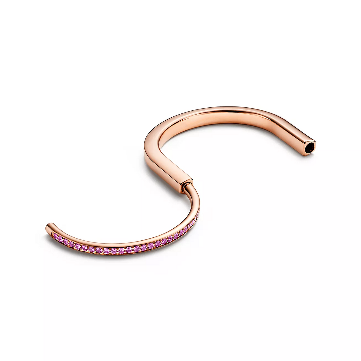 [Resenara Jewelry]LOCK BRACELET ROSE DIAMOND PINK GOLD