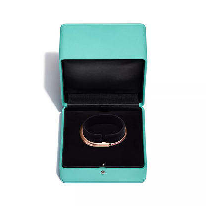 [Resenara Jewelry]LOCK BRACELET ROSE DIAMOND PINK GOLD