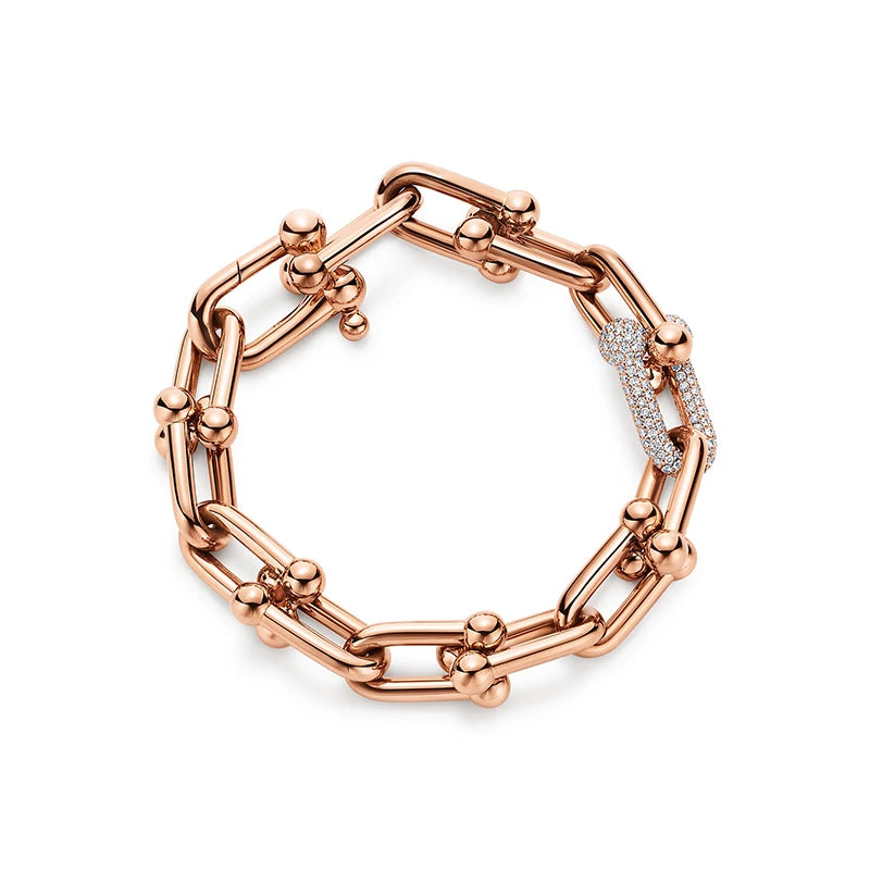 [Resenara Jewelry]HARDWEAR BRACELET PINK GOLD AND SILVER DIAMOND