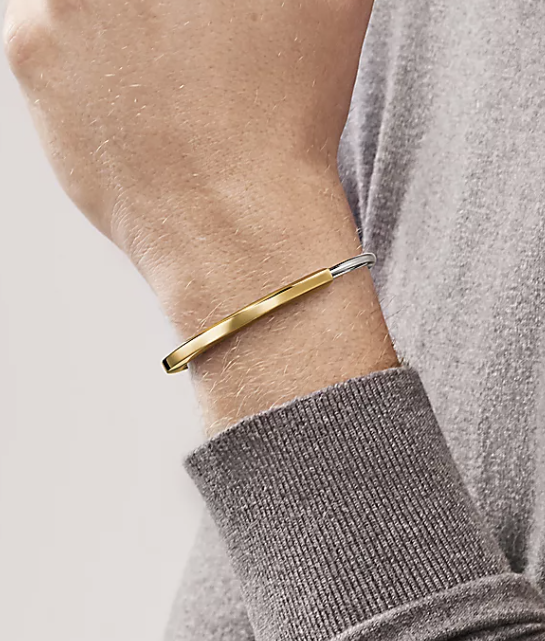[Resenara Jewelry]LOCK BRACELET YELLOW AND WHITE GOLD