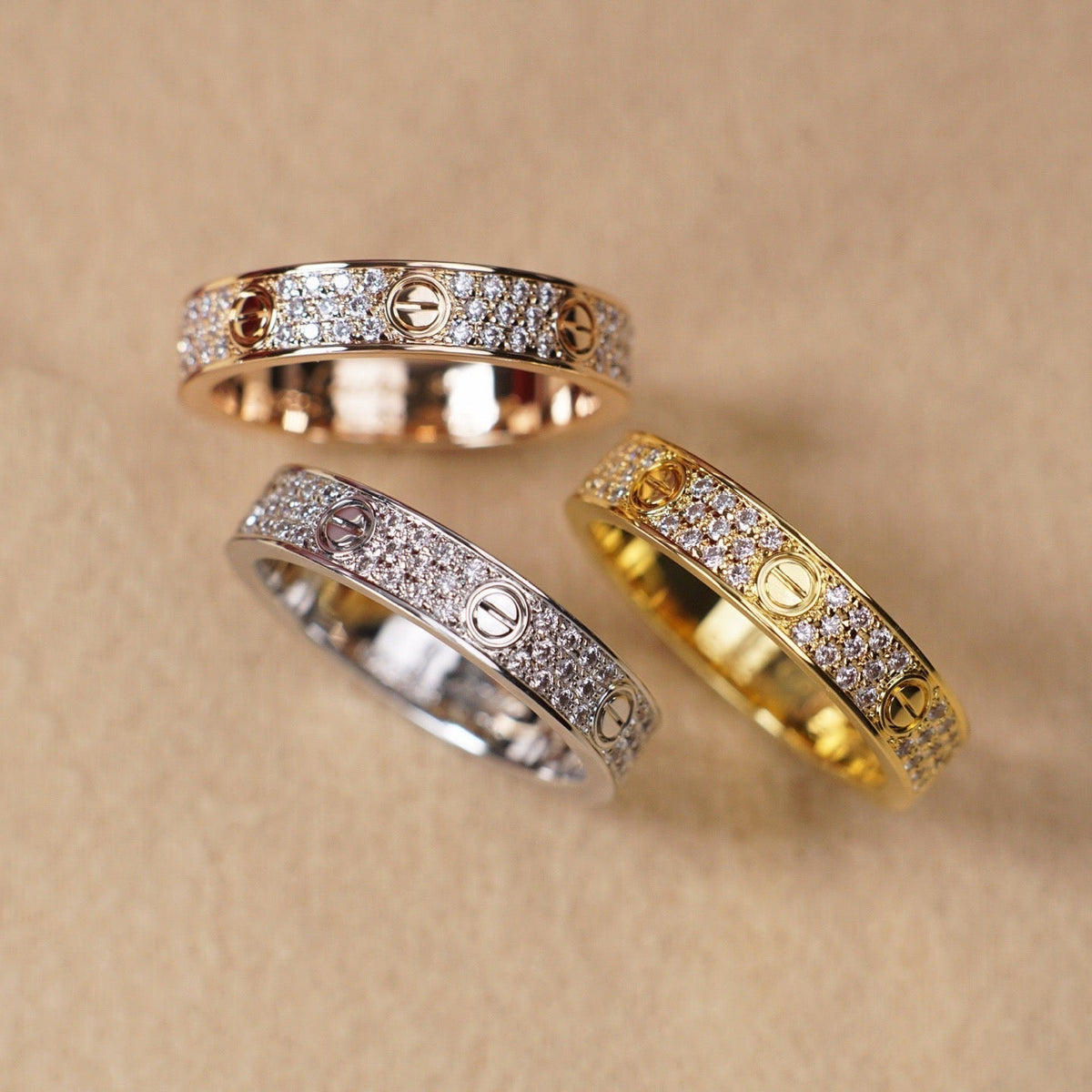 [Renovia Jewelry]LOVE RING 4.0MM DIAMOND PAVED