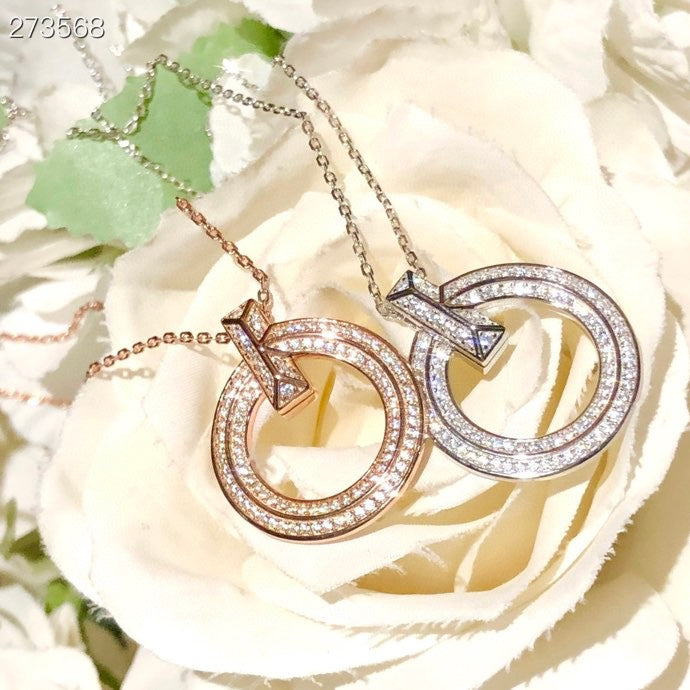 [Resenara Jewelry]T1 CIRCLE DIAMOND PAVED MEDIUM NECKLACE