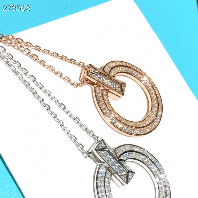 [Resenara Jewelry]T1 CIRCLE DIAMOND PAVED MEDIUM NECKLACE