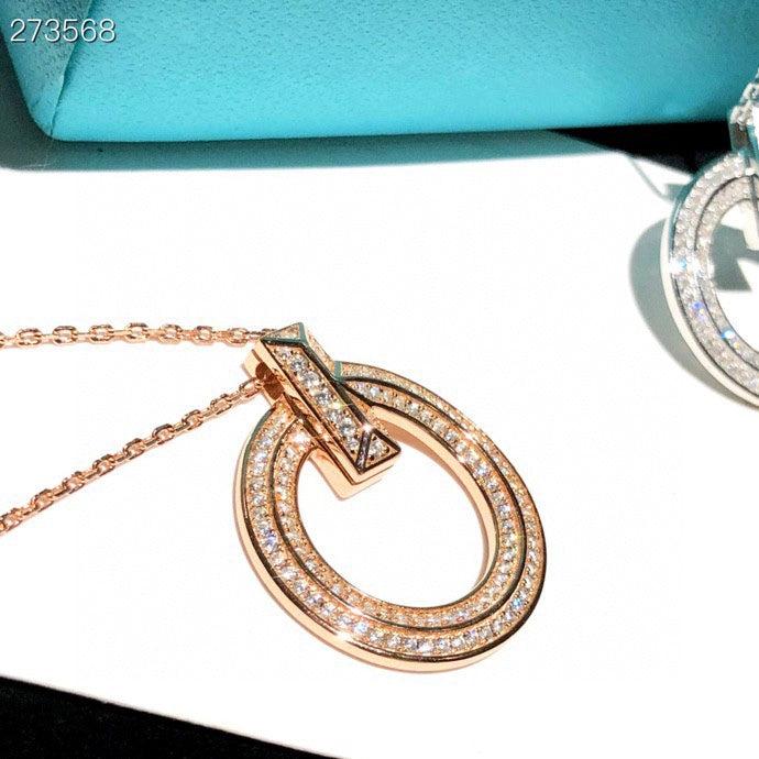 [Resenara Jewelry]T1 CIRCLE DIAMOND PAVED MEDIUM NECKLACE