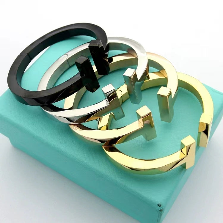 [Resenara Jewelry]T SQUARE OPEN BRACELET