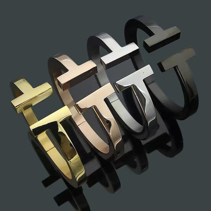 [Resenara Jewelry]T SQUARE OPEN BRACELET
