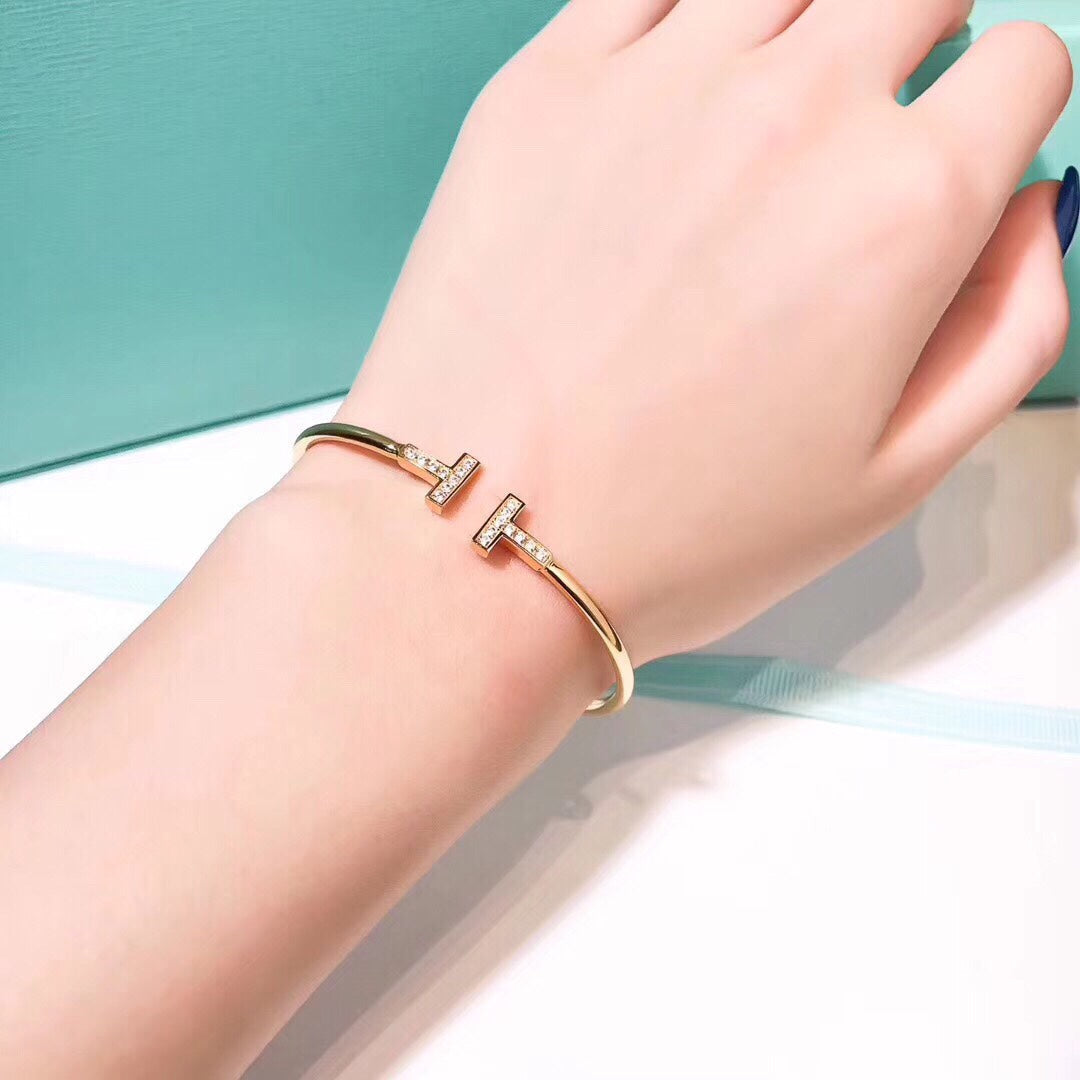 [Resenara Jewelry]T BRACELET 1.8MM GOLD DIAMOND