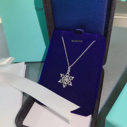 [Resenara Jewelry]STERLING SILVER SNOWFLAKE PENDANT NECKLACE