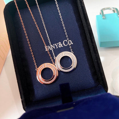 [Resenara Jewelry]DIAMOND AND MOTHER OF PEARL CIRCLE PENDANT