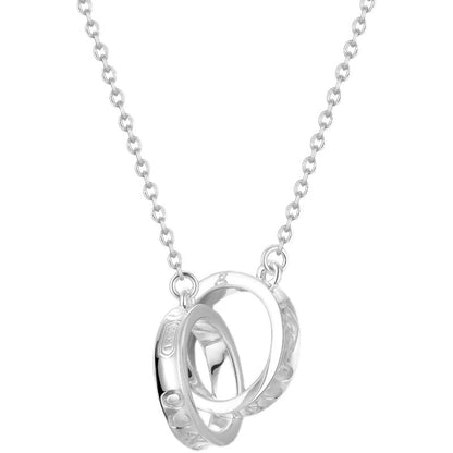 [Resenara Jewelry]NECKLACE FEMALE DOUBLE RING DOUBLE CIRCLE COUPLE PENDANT