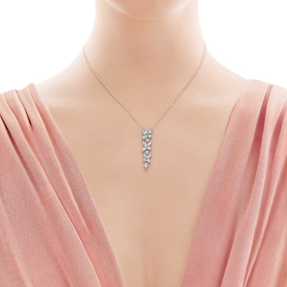 [Resenara Jewelry]MIXED CLUSTER DIAMOND DROP PENDANT