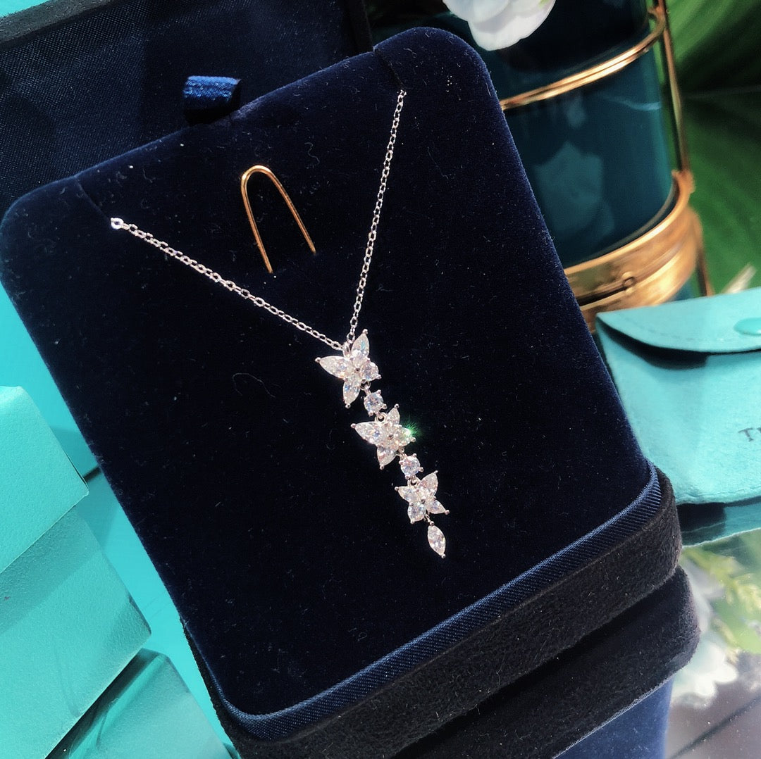 [Resenara Jewelry]MIXED CLUSTER DIAMOND DROP PENDANT