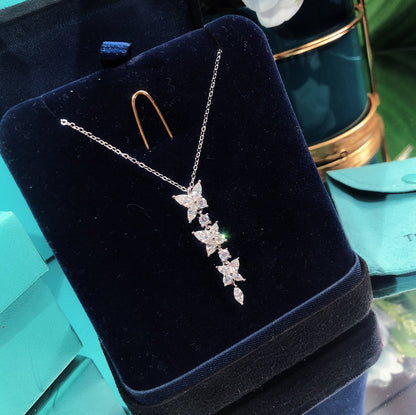 [Resenara Jewelry]MIXED CLUSTER DIAMOND DROP PENDANT