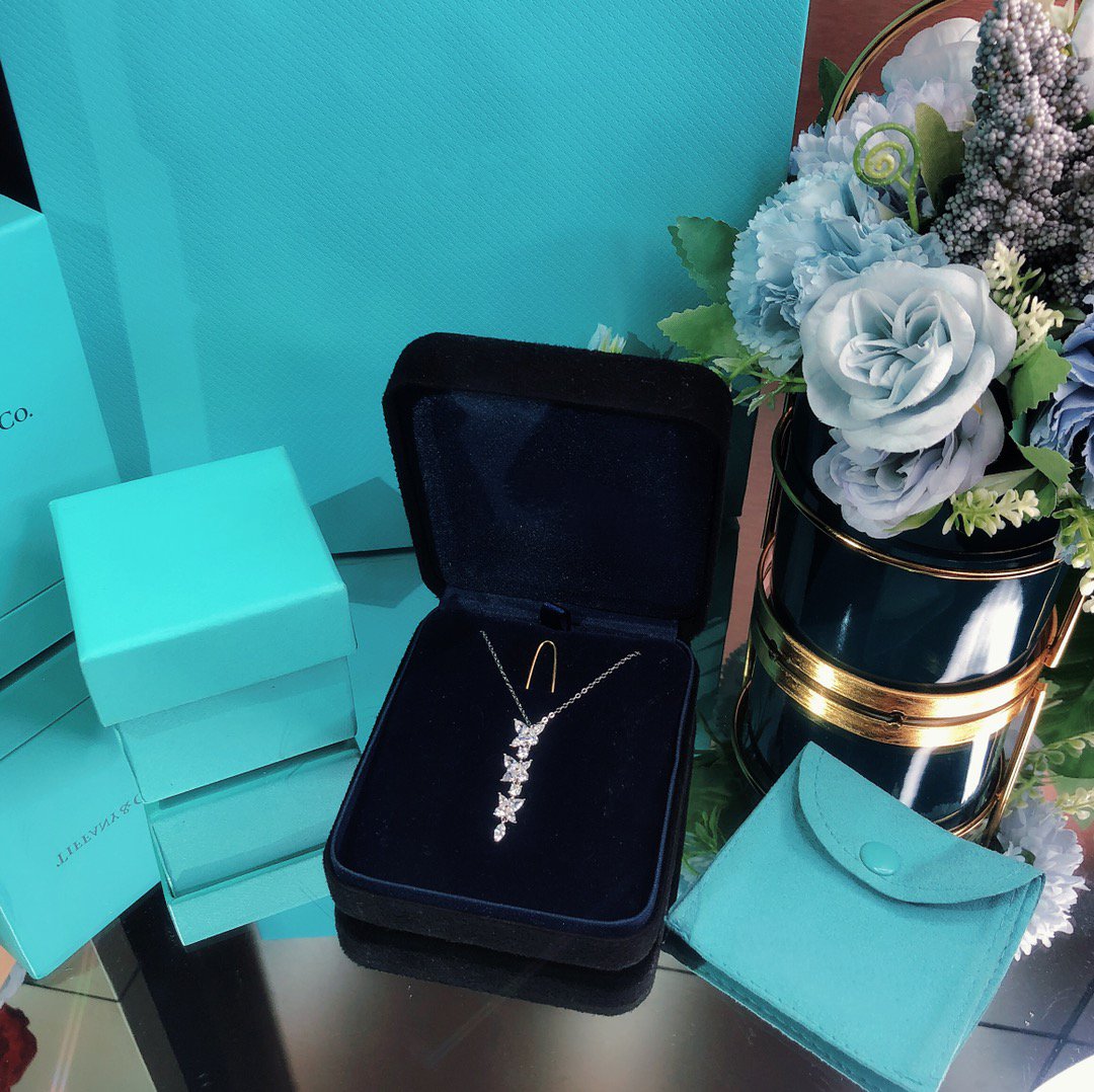 [Resenara Jewelry]MIXED CLUSTER DIAMOND DROP PENDANT