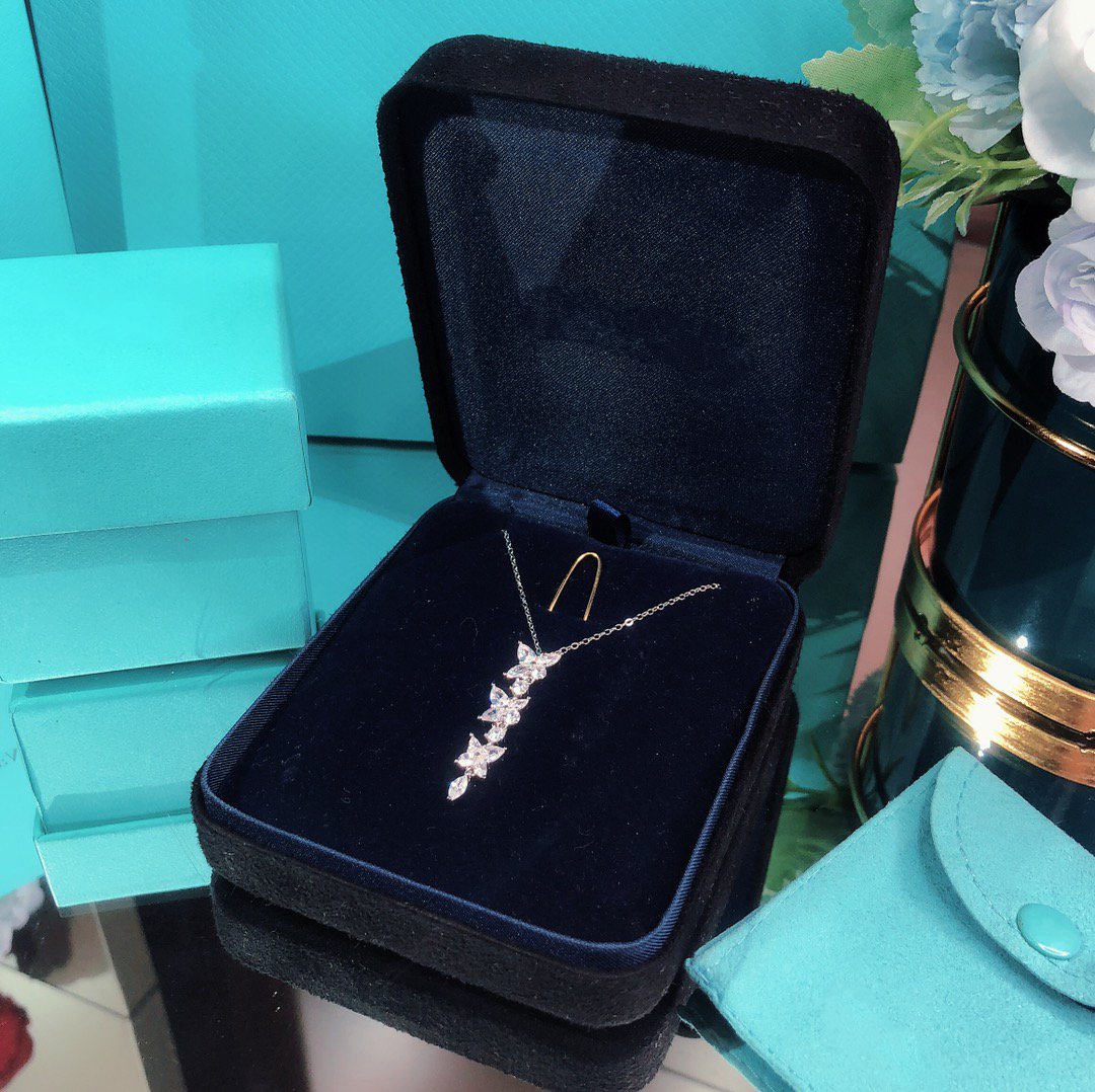 [Resenara Jewelry]MIXED CLUSTER DIAMOND DROP PENDANT