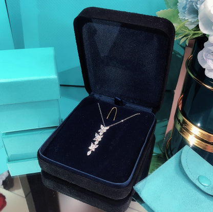 [Resenara Jewelry]MIXED CLUSTER DIAMOND DROP PENDANT