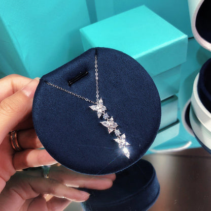 [Resenara Jewelry]MIXED CLUSTER DIAMOND DROP PENDANT