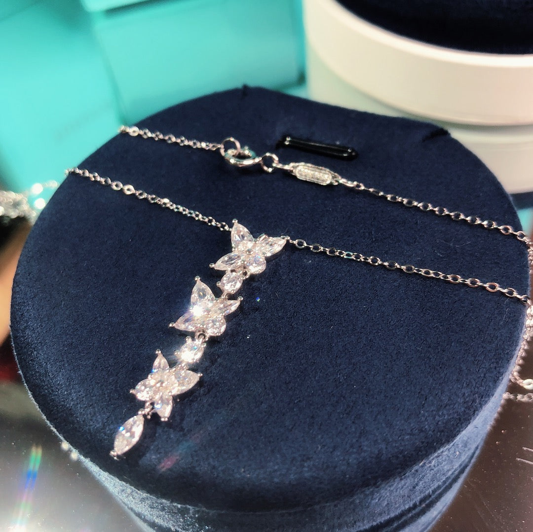 [Resenara Jewelry]MIXED CLUSTER DIAMOND DROP PENDANT