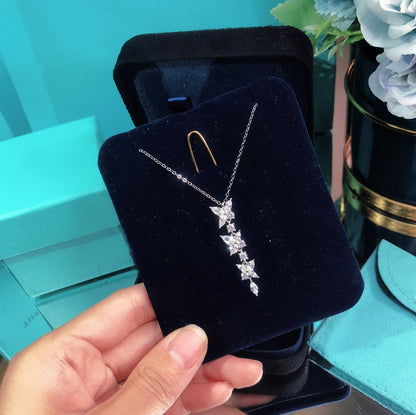 [Resenara Jewelry]MIXED CLUSTER DIAMOND DROP PENDANT