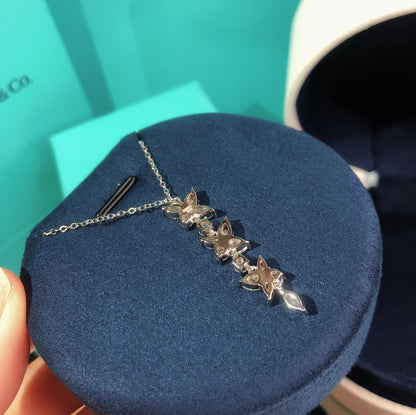 [Resenara Jewelry]MIXED CLUSTER DIAMOND DROP PENDANT