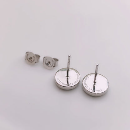 [Resenara Jewelry]TURQUOISE CIRCLE WHITE GOLD EARRINGS