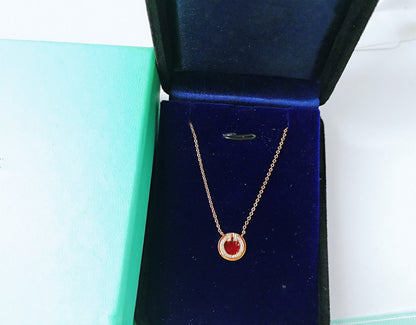 [Resenara Jewelry]DIAMOND AND MOTHER PEARL CIRCLE NECKLACE PENDANT