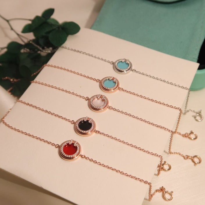 [Resenara Jewelry]DIAMOND CIRCLE PINK GOLD BRACELET