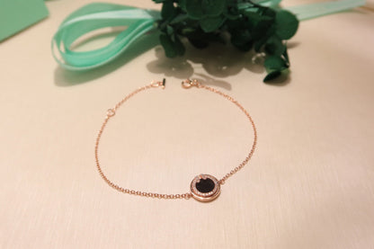 [Resenara Jewelry]DIAMOND CIRCLE PINK GOLD BRACELET