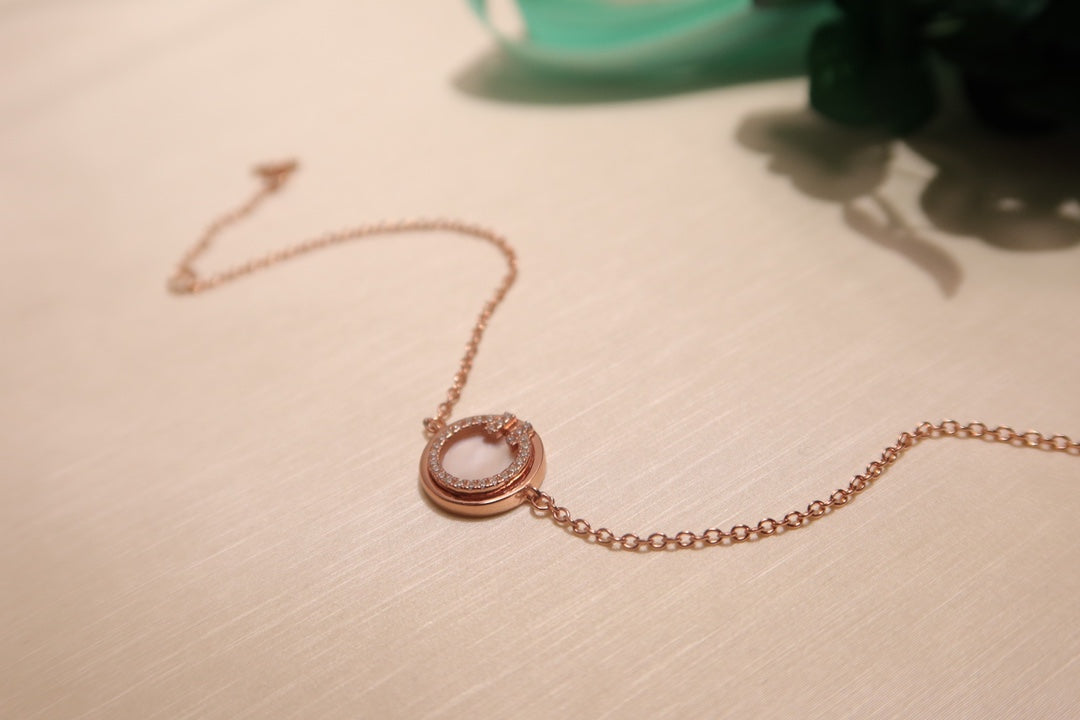 [Resenara Jewelry]DIAMOND CIRCLE PINK GOLD BRACELET