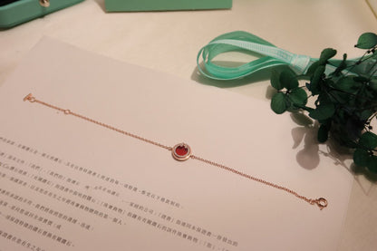[Resenara Jewelry]DIAMOND CIRCLE PINK GOLD BRACELET