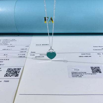 [Resenara Jewelry]SMALL HEART TAG PENDANT STERLING SILVER