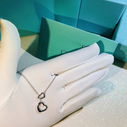 [Resenara Jewelry]OPEN HEART LARIAT NECKLACE SILVER