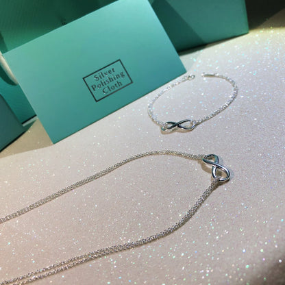 [Resenara Jewelry]SILVER INFINITY DOUBLE CHAIN NECKLACE