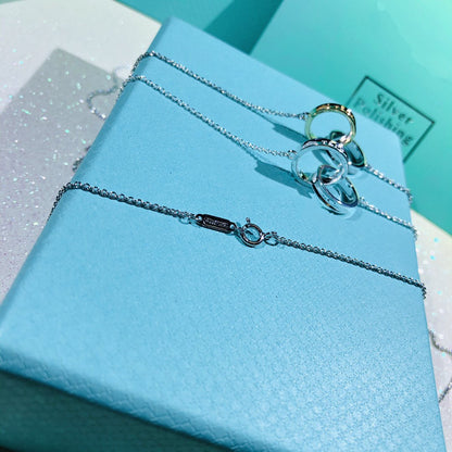 [Resenara Jewelry]INTERLOCKING CIRCLES PENDANT SMALL NECKLACE