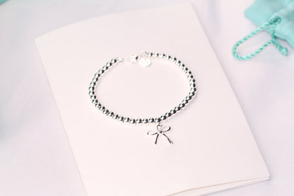 [Resenara Jewelry]STERLING SILVER BOW BEAD BRACELET