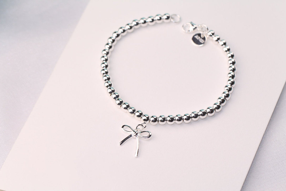 [Resenara Jewelry]STERLING SILVER BOW BEAD BRACELET