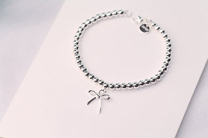 [Resenara Jewelry]STERLING SILVER BOW BEAD BRACELET